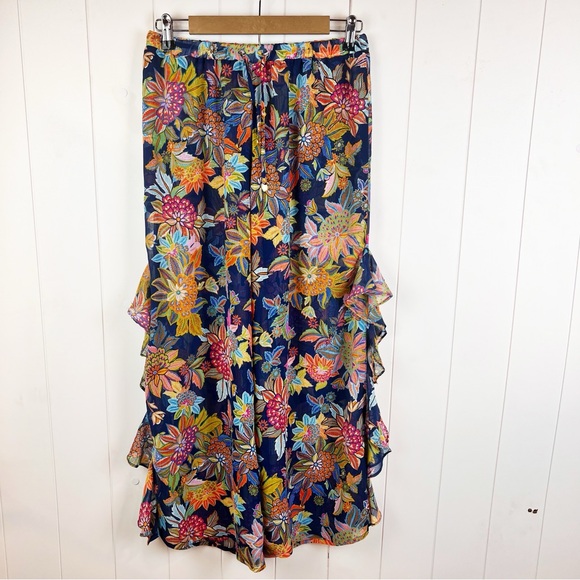 Bleu Rod Beattie Other - Bleu Rod Beattie Multicolor Floral Ruffle Swim Coverup Pants Womens Size 6